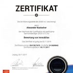 Zertifikat des DGSV - Alexander Kautschor. Zertifizierter Sachverständiger für die Bewertung von Immobilien